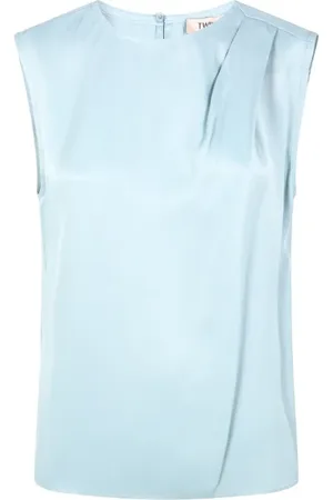 Twin-Set Dames, Tops, Blauw, Maat: L Satijn