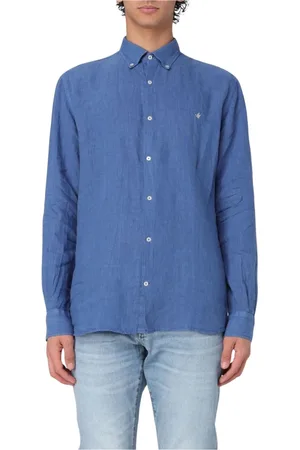 BROOKSFIELD Heren, Overhemden, Blauw, Maat: 4XL Linnen
