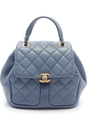 CHANEL Dames, Pre-owned, Blauw, Maat: ONE Size Leer