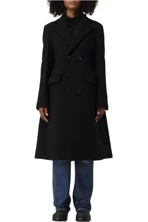 Bottega Veneta Dames, Mantels, Zwart, Maat: 2XS Wol