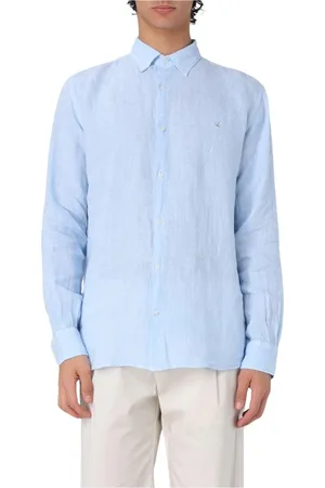 BROOKSFIELD Heren, Overhemden, Blauw, Maat: 4XL Linnen