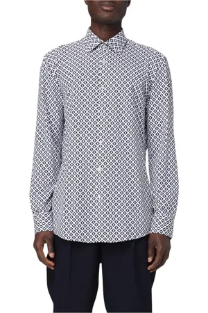 HUGO BOSS Heren, Overhemden, Blauw, Maat: M Katoen
