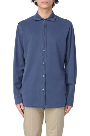 Woolrich Heren, Overhemden, Blauw, Maat: S Denim