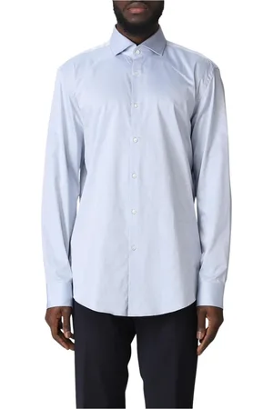 HUGO BOSS Heren, Overhemden, Blauw, Maat: XS Katoen