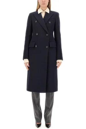 Sportmax Dames, Mantels, Blauw, Maat: S Wol