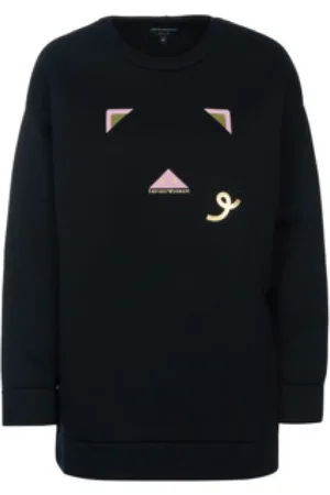 Emporio Armani Dames, Sweatshirts & Hoodies, Zwart, Maat: XS Katoen