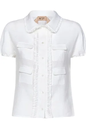 Nº21 Dames, Blouses & Shirts, Wit, Maat: XS Linnen