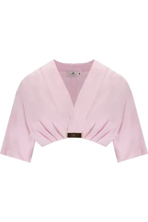 Elisabetta Franchi Dames, Blouses & Shirts, Roze, Maat: XS Katoen