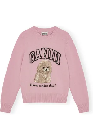 Ganni Dames, Truien, Roze, Maat: XS Wol