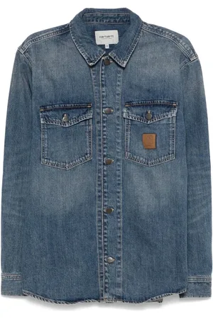 Carhartt Heren, Overhemden, Blauw, Maat: M Katoen