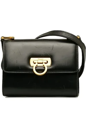 Salvatore Ferragamo Dames, Pre-owned, Zwart, Maat: ONE Size Leer