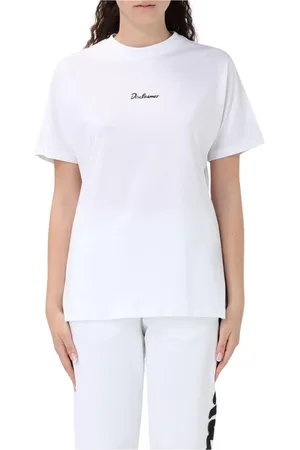 DISCLAIMER Dames, Tops, Wit, Maat: S Katoen