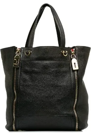 Salvatore Ferragamo Dames, Pre-owned, Zwart, Maat: ONE Size Leer