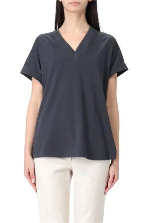 Brunello Cucinelli Dames, Blouses & Shirts, Blauw, Maat: S Katoen