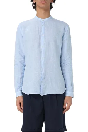 BROOKSFIELD Heren, Overhemden, Blauw, Maat: 2XL Linnen