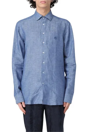 Etro Heren, Overhemden, Blauw, Maat: 4XL Linnen