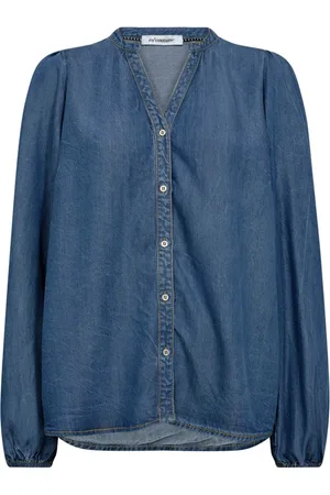 Co`Couture Dames, Blouses & Shirts, Blauw, Maat: XL Denim