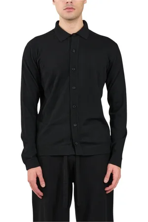 Roberto Collina Heren, Overhemden, Zwart, Maat: M Wol