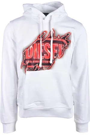 Diesel Heren, Sweatshirts & Hoodies, Wit, Maat: M Katoen