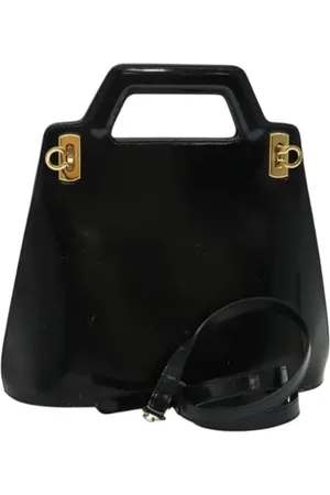 Salvatore Ferragamo Dames, Pre-owned, Zwart, Maat: ONE Size Leer