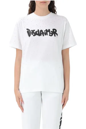 DISCLAIMER Dames, Tops, Wit, Maat: XS Katoen