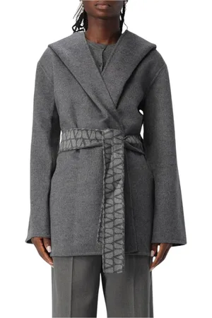 VALENTINO Dames, Mantels, Grijs, Maat: L Wol