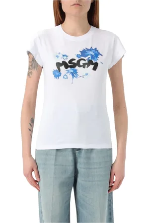 Msgm Dames, Tops, Wit, Maat: M Katoen