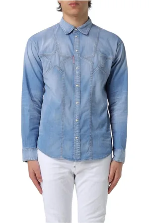 Dsquared2 Heren, Overhemden, Blauw, Maat: L Denim