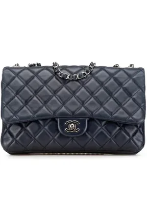 CHANEL Dames, Pre-owned, Blauw, Maat: ONE Size Leer