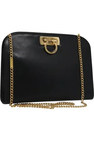 Salvatore Ferragamo Dames, Pre-owned, Zwart, Maat: ONE Size Leer