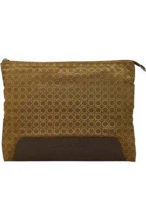 Salvatore Ferragamo Dames, Pre-owned, Bruin, Maat: ONE Size Leer