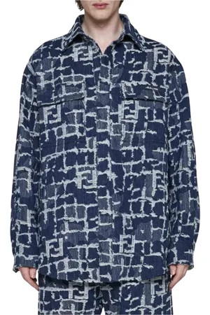 Fendi Heren, Jassen, Blauw, Maat: L Denim