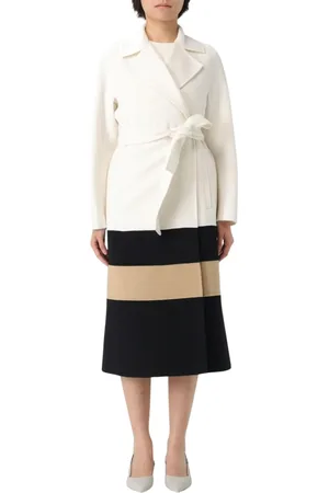 Max Mara Dames, Mantels, Wit, Maat: M Wol