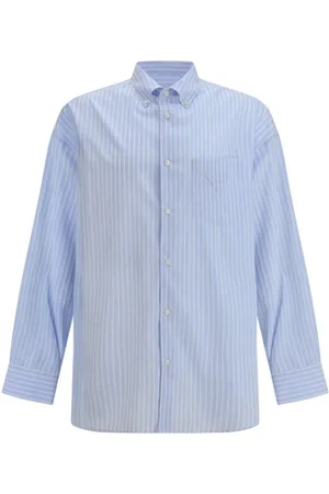 Prada Heren, Overhemden, Blauw, Maat: S Katoen
