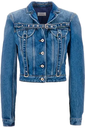 OFF-WHITE Dames, Jassen, Blauw, Maat: 2XS Katoen