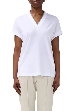 Brunello Cucinelli Dames, Tops, Wit, Maat: XL Katoen