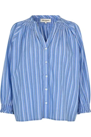 Lollys Laundry Dames, Blouses & Shirts, Blauw, Maat: L Katoen