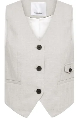 Co`Couture Dames, Jassen, Wit, Maat: L Linnen