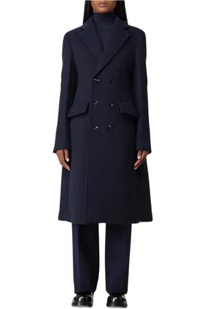 Bottega Veneta Dames, Mantels, Blauw, Maat: 2XS Wol