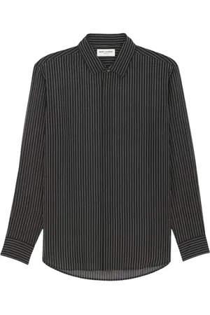 Saint Laurent Heren, Overhemden, Zwart, Maat: M Zijde