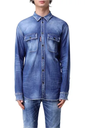 Dsquared2 Heren, Overhemden, Blauw, Maat: M Denim