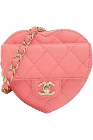 CHANEL Dames, Pre-owned, Roze, Maat: ONE Size Leer