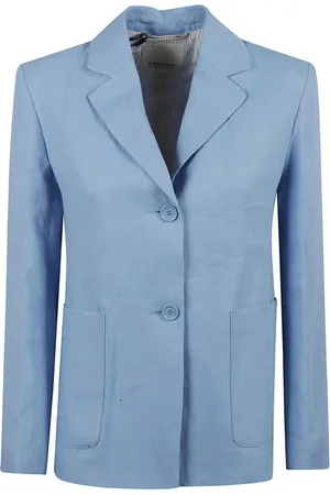 Max Mara Dames, Jassen, Blauw, Maat: 2XS Linnen