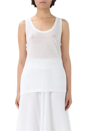 120% Lino Dames, Tops, Wit, Maat: S Linnen