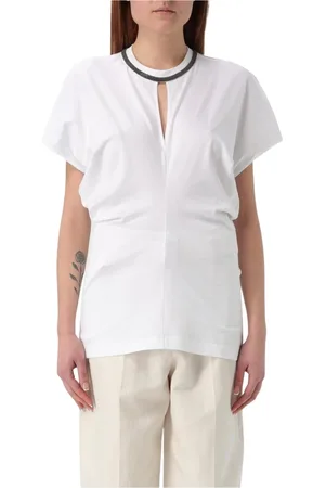 Brunello Cucinelli Dames, Tops, Wit, Maat: M Katoen