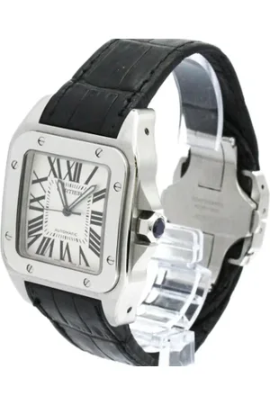 Cartier Heren, Pre-owned, Grijs, Maat: ONE Size Leer
