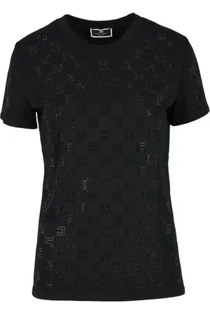 Elisabetta Franchi Dames, Tops, Zwart, Maat: M Katoen