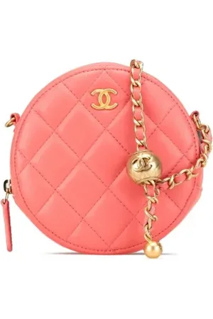 CHANEL Dames, Pre-owned, Roze, Maat: ONE Size Leer