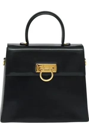 Salvatore Ferragamo Dames, Pre-owned, Zwart, Maat: ONE Size Leer