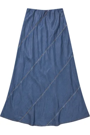 Munthe Dames, Rokken, Blauw, Maat: XL Denim